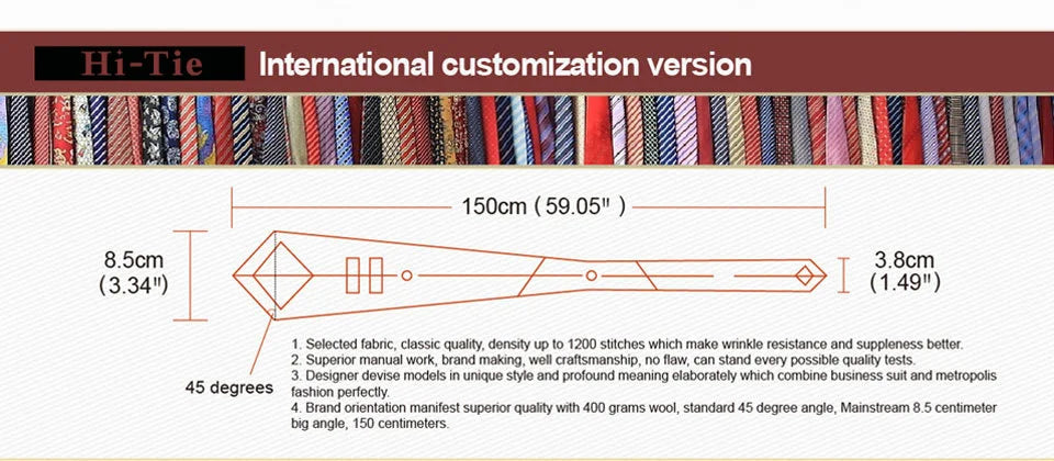 Hi-Tie Navy Blue Floral Striped Silk Elegant Tie For Men Groom Wedding Men Necktie Pocket Square Cufflink Accessory Wholesale