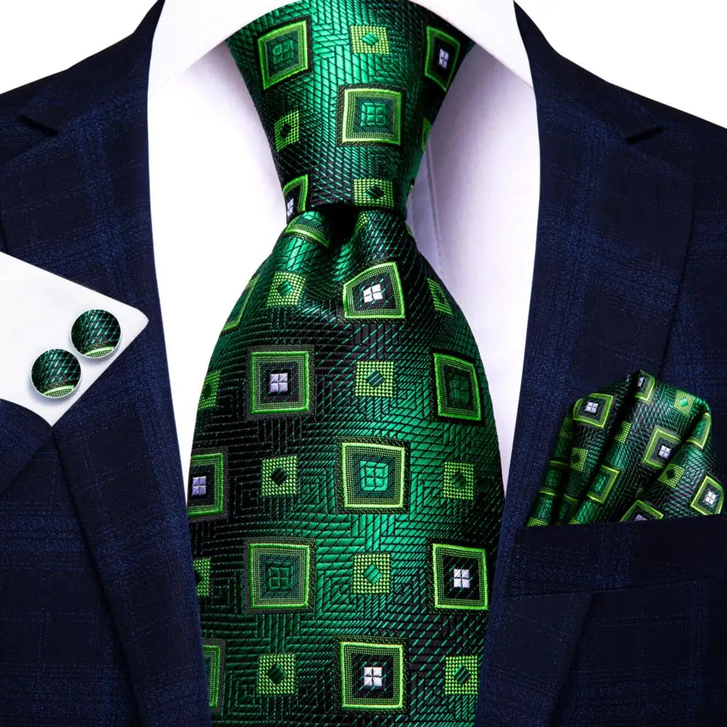 Hi-Tie Designer Silk Wedding Tie For Men Blue White Plaid Handky Cufflink Set Fashion Necktie For Men Business Party Wholesale