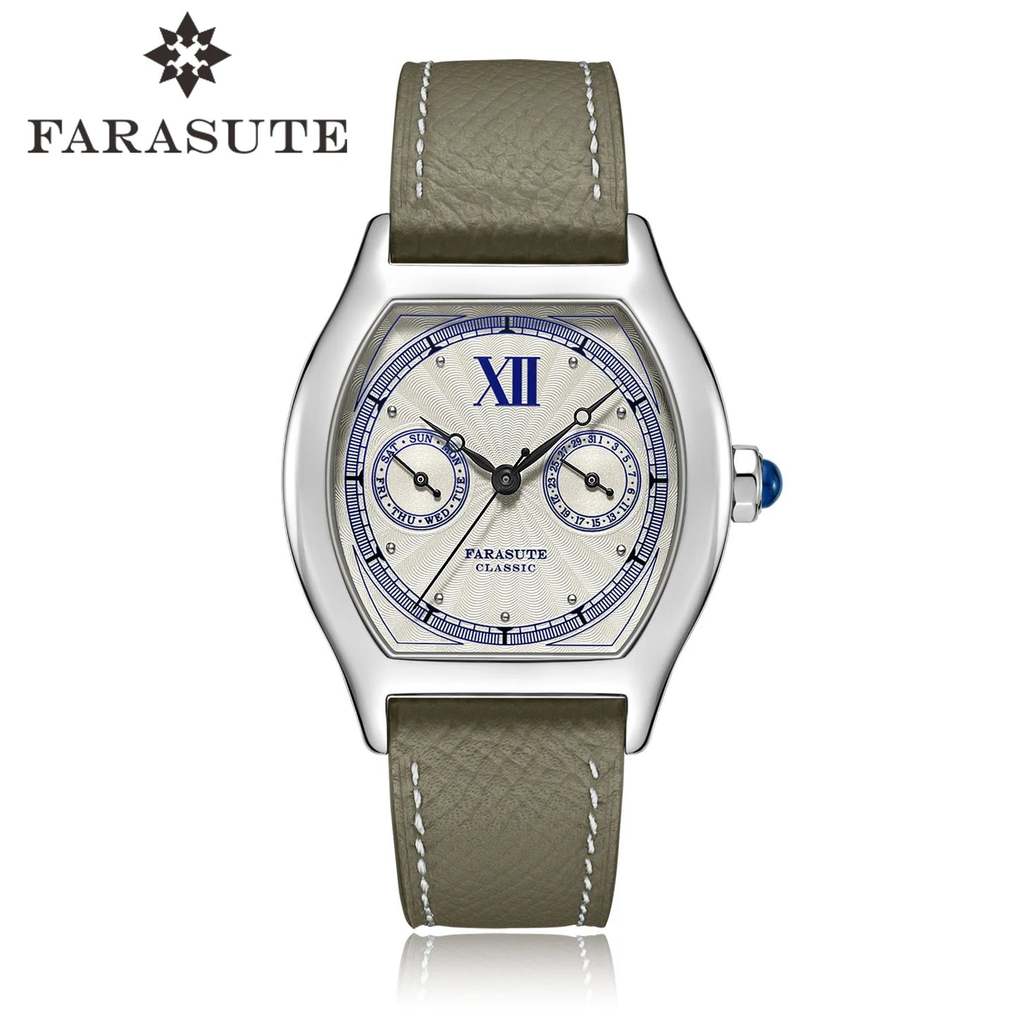 FARASUTE 2024 Men’s Quartz Watch – 36mm Stainless Steel Sports Timepiece with VH64 Movement & Sapphire Crystal – Waterproof Design