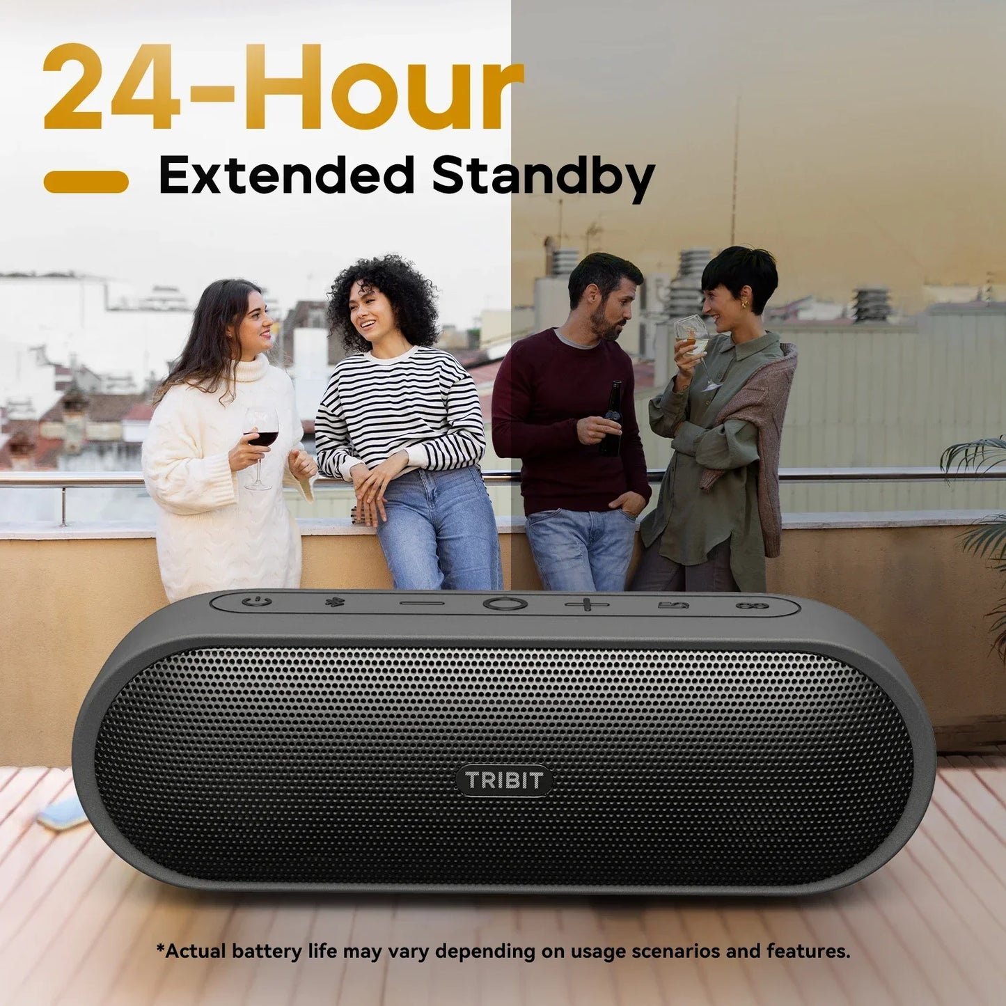 TRIBIT XSound Plus 2 Portable Bluetooth Speaker, 30W Power, IPX7 Waterproof, 24-Hour Playtime, Wireless for Camping & Hiking