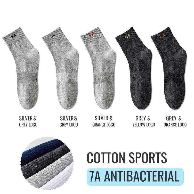 Calcetines MiiOW antibacterianos y antiolor, 100 % algodón puro, para hombre, de vestir, de negocios, largos, de color liso, transpirables, deportivos.