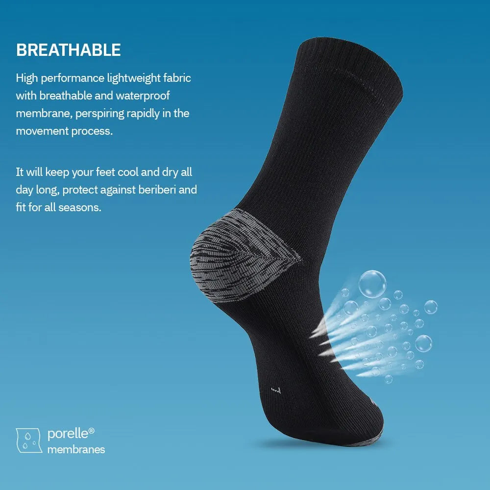 Calcetines impermeables para hombre, cálidos, para nieve, térmicos, deportivos, PORELLE MEMBRANES, snowboard, ciclismo, esquí, bicicleta, invierno, negro y azul.