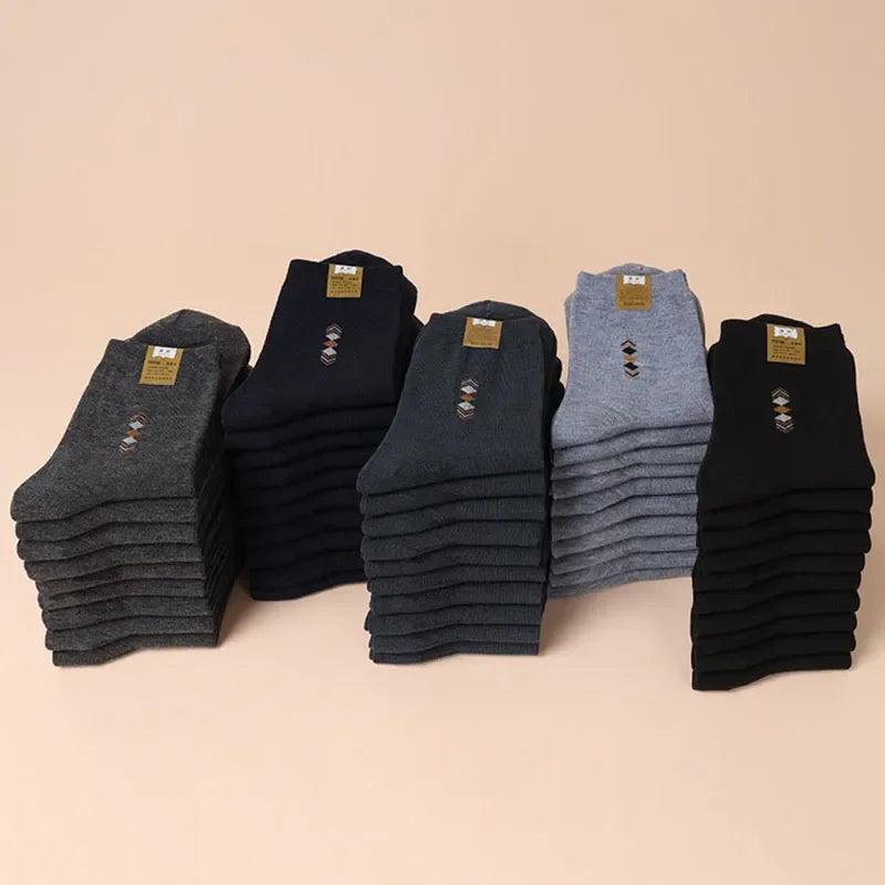 Lote de 5 pares de calcetines gruesos de moda para hombre, transpirables, desodorantes, de algodón, de alta calidad, tallas 38-44 (UE)