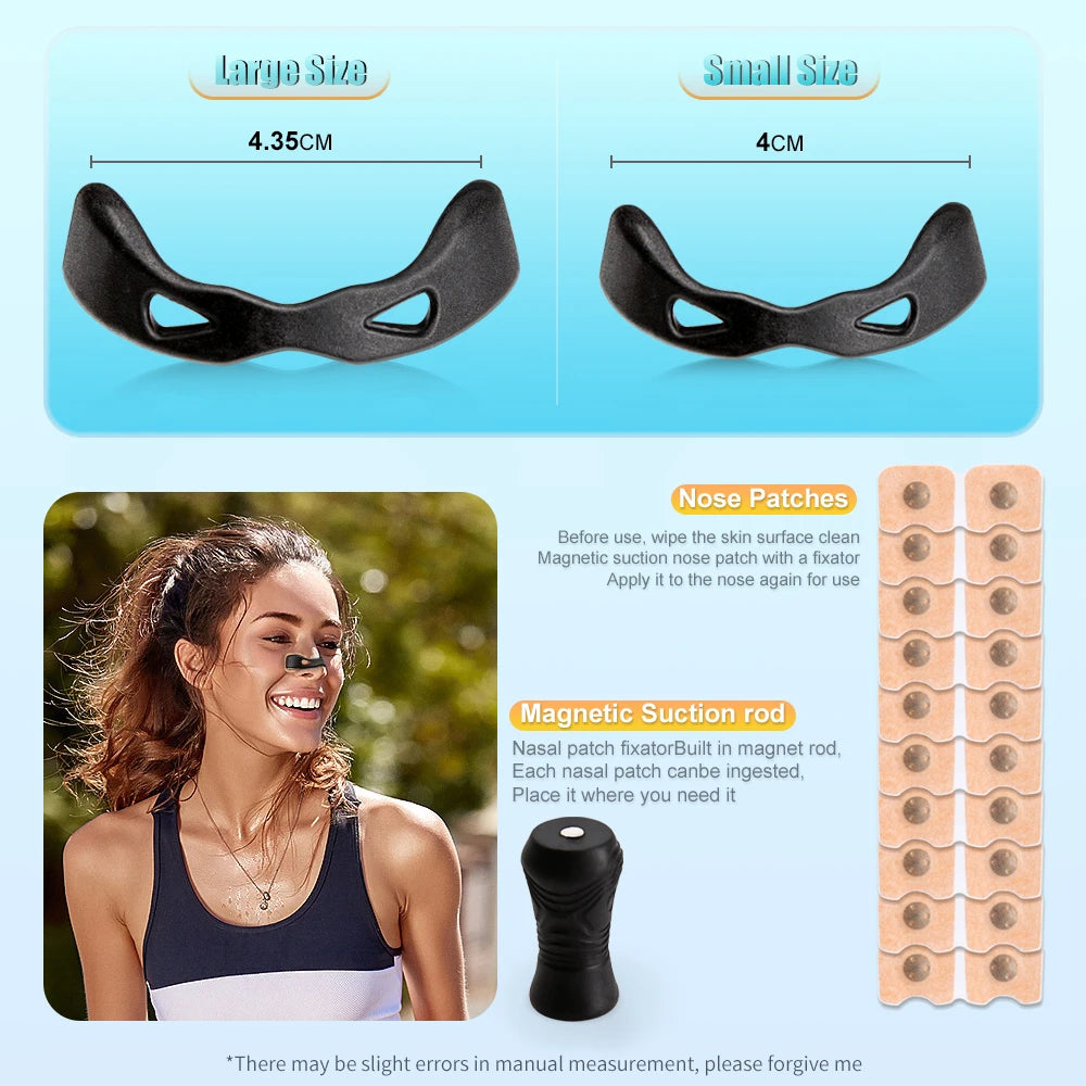 Magnetic Nasal Breathing Dilators Kit Nasal Dilator Boost Oxygen Intake Breathing Nose Strips Breathing Nose Clip Nasal Strips