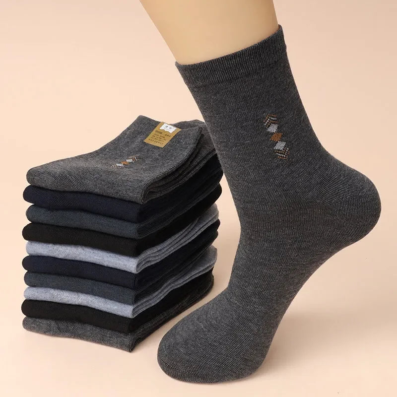 Lote de 5 pares de calcetines gruesos de moda para hombre, transpirables, desodorantes, de algodón, de alta calidad, tallas 38-44 (UE)