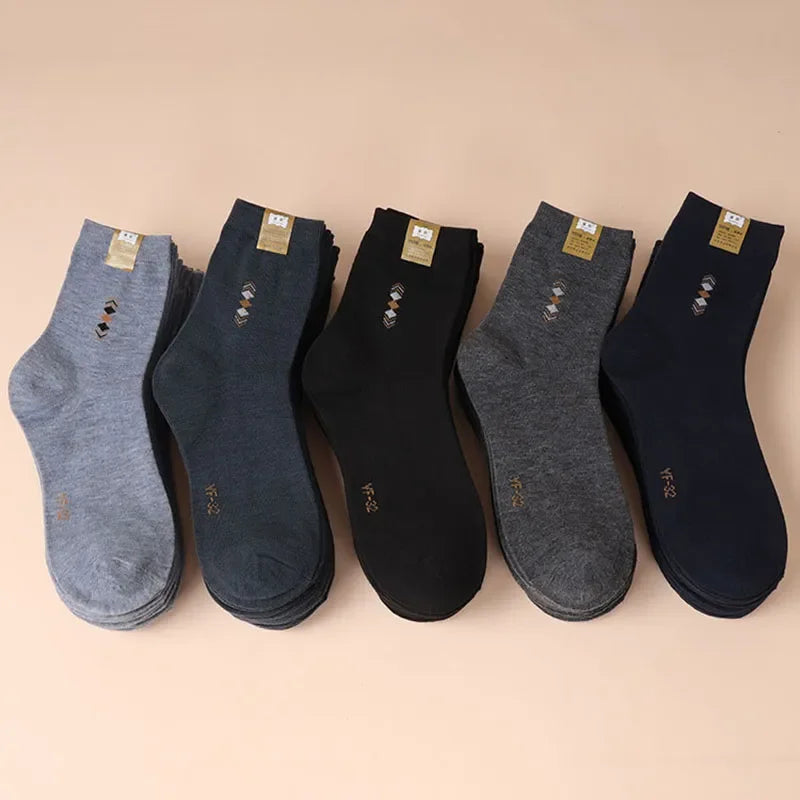 Lote de 5 pares de calcetines gruesos de moda para hombre, transpirables, desodorantes, de algodón, de alta calidad, tallas 38-44 (UE)