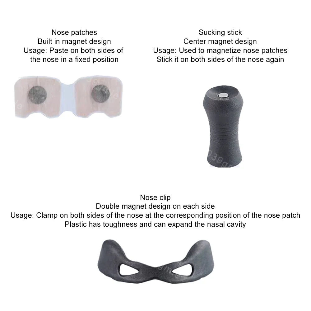 Magnetic Nasal Breathing Dilators Kit Nasal Dilator Boost Oxygen Intake Breathing Nose Strips Breathing Nose Clip Nasal Strips