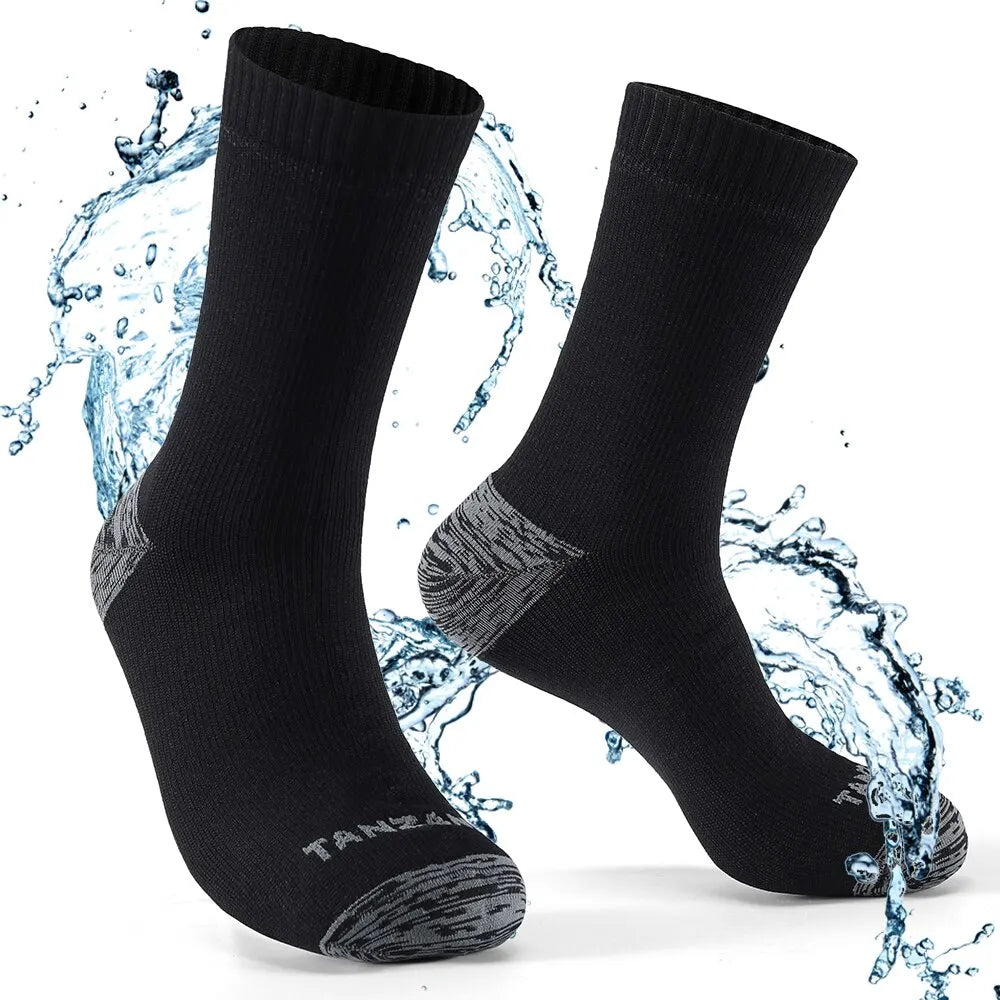 Calcetines impermeables para hombre, cálidos, para nieve, térmicos, deportivos, PORELLE MEMBRANES, snowboard, ciclismo, esquí, bicicleta, invierno, negro y azul.