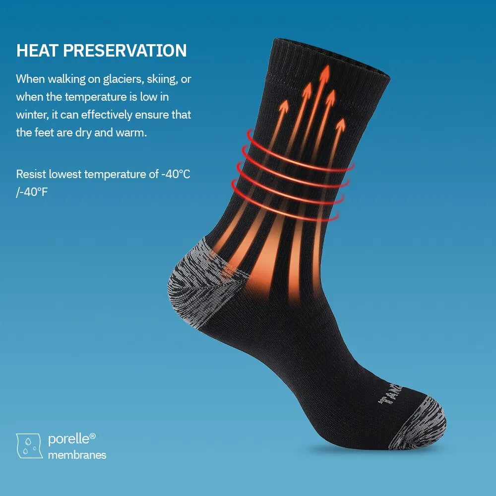 Calcetines impermeables para hombre, cálidos, para nieve, térmicos, deportivos, PORELLE MEMBRANES, snowboard, ciclismo, esquí, bicicleta, invierno, negro y azul.