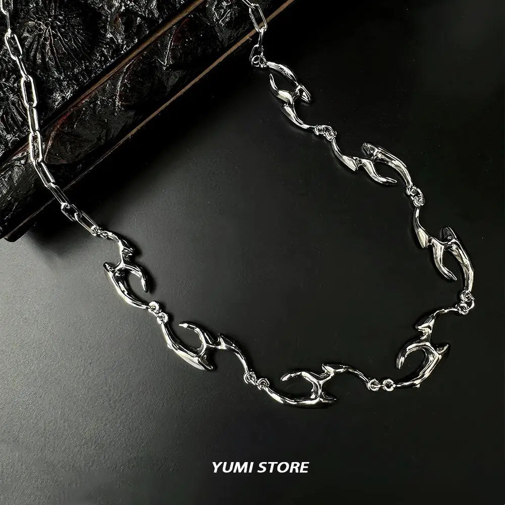 New Trend Irregular Titanium Steel Necklace For Man Luxury Collar Chain Unisex Jewelry Street Hip Hop Accessories Wholesale