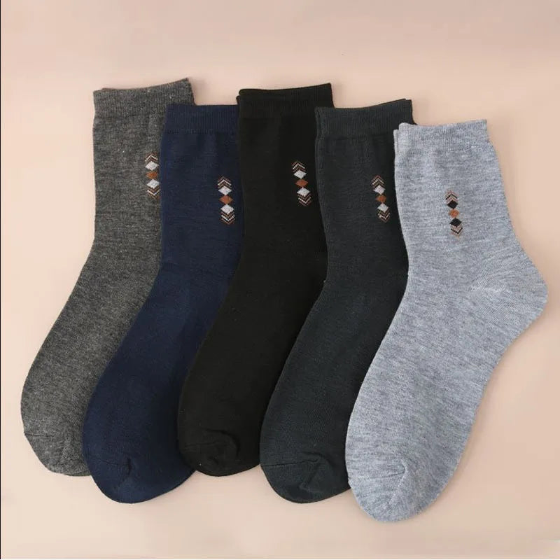 Lote de 5 pares de calcetines gruesos de moda para hombre, transpirables, desodorantes, de algodón, de alta calidad, tallas 38-44 (UE)