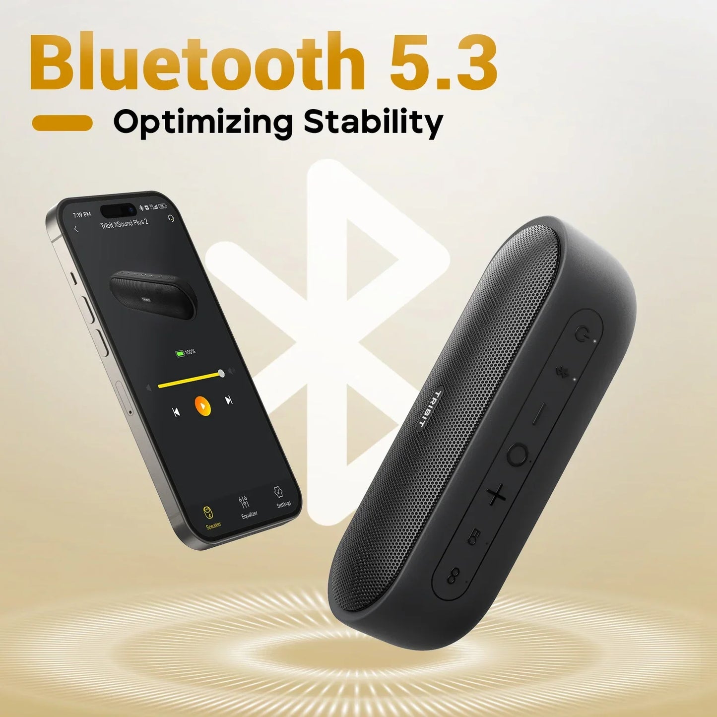 TRIBIT XSound Plus 2 Portable Bluetooth Speaker, 30W Power, IPX7 Waterproof, 24-Hour Playtime, Wireless for Camping & Hiking