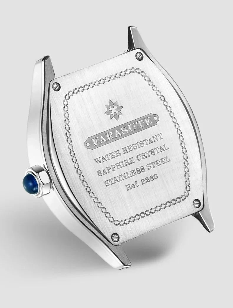 FARASUTE 2024 Men’s Quartz Watch – 36mm Stainless Steel Sports Timepiece with VH64 Movement & Sapphire Crystal – Waterproof Design