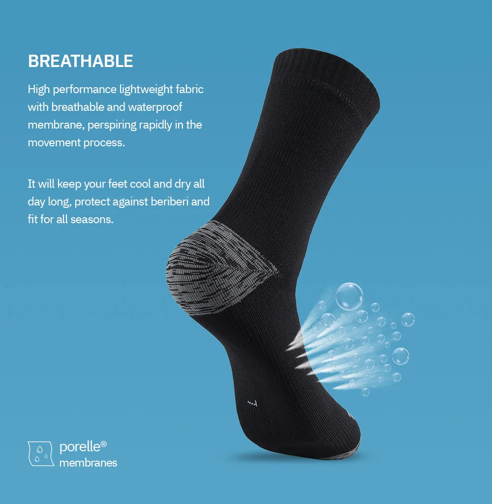 Calcetines impermeables para hombre, cálidos, para nieve, térmicos, deportivos, PORELLE MEMBRANES, snowboard, ciclismo, esquí, bicicleta, invierno, negro y azul.