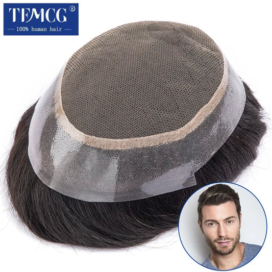 Prótesis capilar australiana para hombre – Base de encaje de PU transpirable | 100 % cabello hymano 