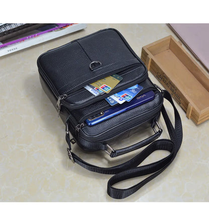 Hot Fashion Men Messenger Bags Genuine Leather Handbags for Man Luxury Brand Male Crossbody Bag for Mini Pad Boy Shoulder Bag