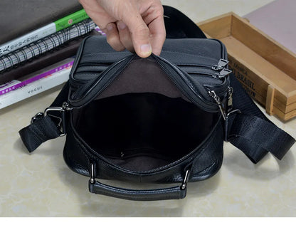 Hot Fashion Men Messenger Bags Genuine Leather Handbags for Man Luxury Brand Male Crossbody Bag for Mini Pad Boy Shoulder Bag