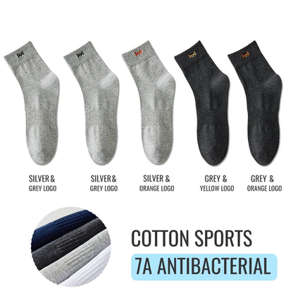 Calcetines MiiOW antibacterianos y antiolor, 100 % algodón puro, para hombre, de vestir, de negocios, largos, de color liso, transpirables, deportivos.