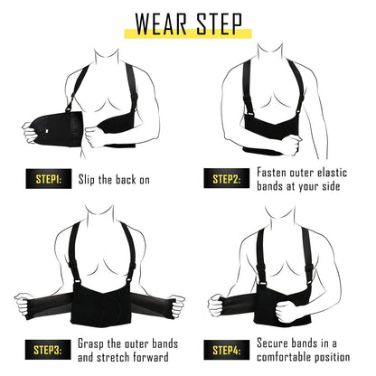 Back Brace Men and Women - Lower Lumbar Support for Heavy Lifting Adjustable Back Belt for Workout, Back Pain Relief