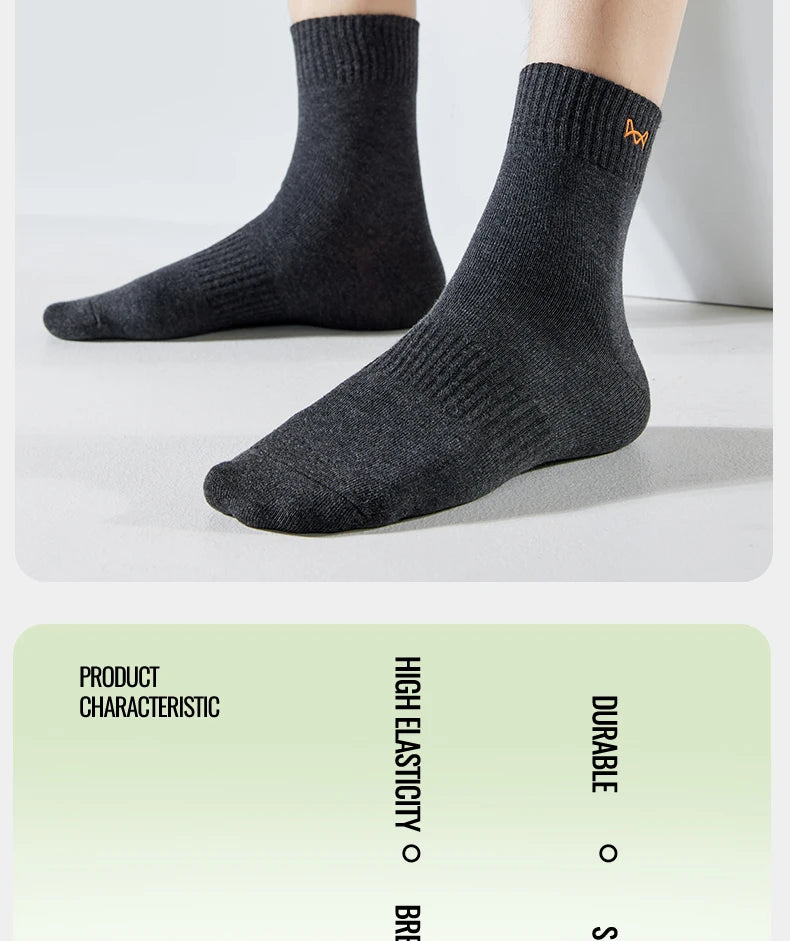 Calcetines MiiOW antibacterianos y antiolor, 100 % algodón puro, para hombre, de vestir, de negocios, largos, de color liso, transpirables, deportivos.