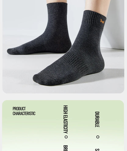 Calcetines MiiOW antibacterianos y antiolor, 100 % algodón puro, para hombre, de vestir, de negocios, largos, de color liso, transpirables, deportivos.