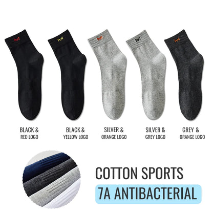 Calcetines MiiOW antibacterianos y antiolor, 100 % algodón puro, para hombre, de vestir, de negocios, largos, de color liso, transpirables, deportivos.