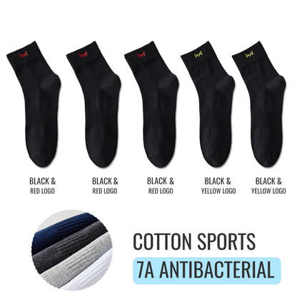 Calcetines MiiOW antibacterianos y antiolor, 100 % algodón puro, para hombre, de vestir, de negocios, largos, de color liso, transpirables, deportivos.
