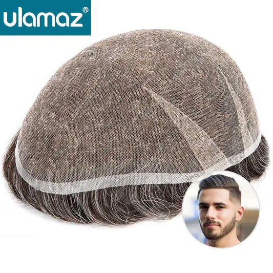 Peluca de hombre con encaje suizo – Base AIR-Lace – Densidad del 80 % – Sistema de encaje completo 