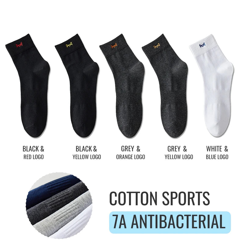 Calcetines MiiOW antibacterianos y antiolor, 100 % algodón puro, para hombre, de vestir, de negocios, largos, de color liso, transpirables, deportivos.