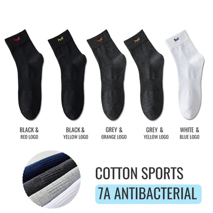 Calcetines MiiOW antibacterianos y antiolor, 100 % algodón puro, para hombre, de vestir, de negocios, largos, de color liso, transpirables, deportivos.