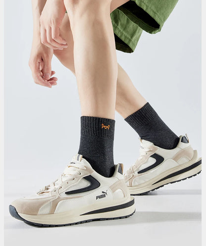 Calcetines MiiOW antibacterianos y antiolor, 100 % algodón puro, para hombre, de vestir, de negocios, largos, de color liso, transpirables, deportivos.