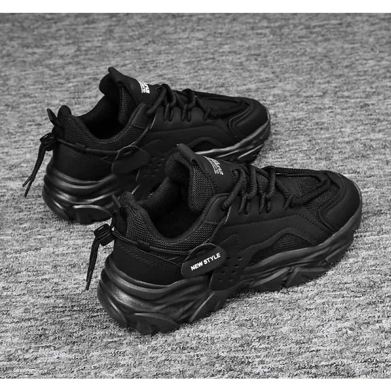 Men's breathable thick soled casual sports shoes for outdoor running four seasons new dad shoes soft soles comfort male sneakers