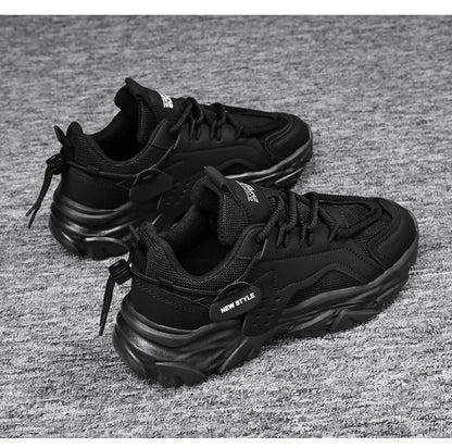 Men's breathable thick soled casual sports shoes for outdoor running four seasons new dad shoes soft soles comfort male sneakers