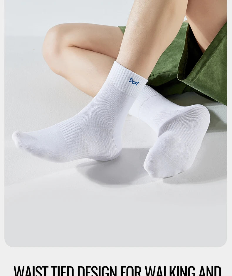 Calcetines MiiOW antibacterianos y antiolor, 100 % algodón puro, para hombre, de vestir, de negocios, largos, de color liso, transpirables, deportivos.