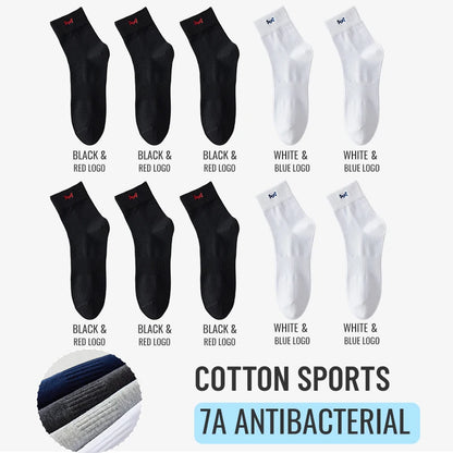Calcetines MiiOW antibacterianos y antiolor, 100 % algodón puro, para hombre, de vestir, de negocios, largos, de color liso, transpirables, deportivos.