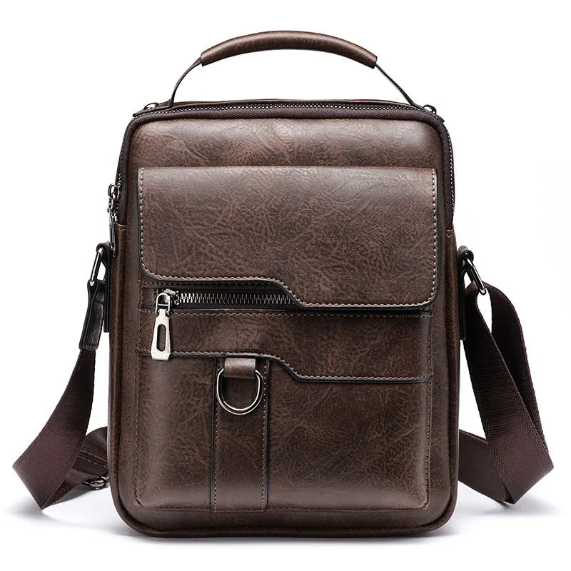 Brand Men Shoulder Bag for 9.7" iPad Men PU Leather Flaps Men's Crossbody Bags Business Flap Male Solid Messenger Bag Travel Bag