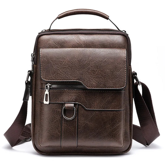 Brand Men Shoulder Bag for 9.7" iPad Men PU Leather Flaps Men's Crossbody Bags Business Flap Male Solid Messenger Bag Travel Bag