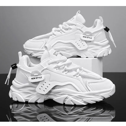 Men's breathable thick soled casual sports shoes for outdoor running four seasons new dad shoes soft soles comfort male sneakers