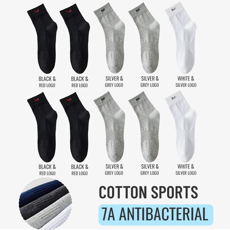 Calcetines MiiOW antibacterianos y antiolor, 100 % algodón puro, para hombre, de vestir, de negocios, largos, de color liso, transpirables, deportivos.