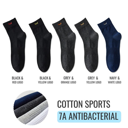 Calcetines MiiOW antibacterianos y antiolor, 100 % algodón puro, para hombre, de vestir, de negocios, largos, de color liso, transpirables, deportivos.