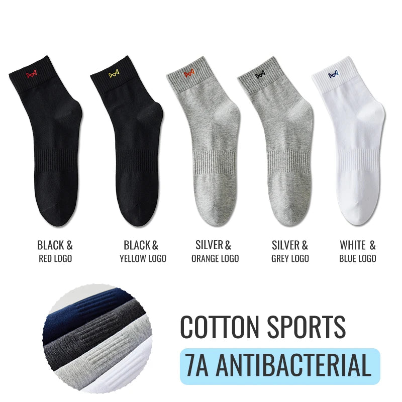 Calcetines MiiOW antibacterianos y antiolor, 100 % algodón puro, para hombre, de vestir, de negocios, largos, de color liso, transpirables, deportivos.