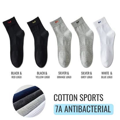 Calcetines MiiOW antibacterianos y antiolor, 100 % algodón puro, para hombre, de vestir, de negocios, largos, de color liso, transpirables, deportivos.