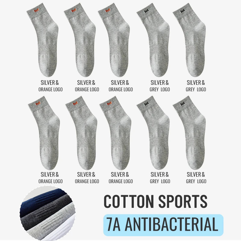 Calcetines MiiOW antibacterianos y antiolor, 100 % algodón puro, para hombre, de vestir, de negocios, largos, de color liso, transpirables, deportivos.