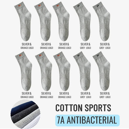 Calcetines MiiOW antibacterianos y antiolor, 100 % algodón puro, para hombre, de vestir, de negocios, largos, de color liso, transpirables, deportivos.