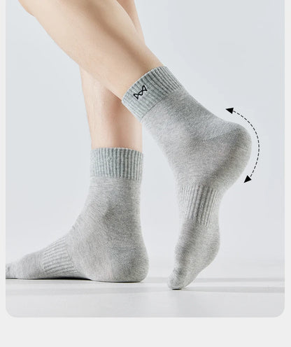 Calcetines MiiOW antibacterianos y antiolor, 100 % algodón puro, para hombre, de vestir, de negocios, largos, de color liso, transpirables, deportivos.