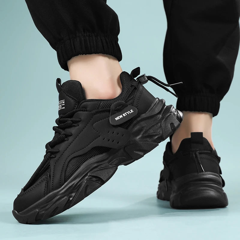 Men's breathable thick soled casual sports shoes for outdoor running four seasons new dad shoes soft soles comfort male sneakers