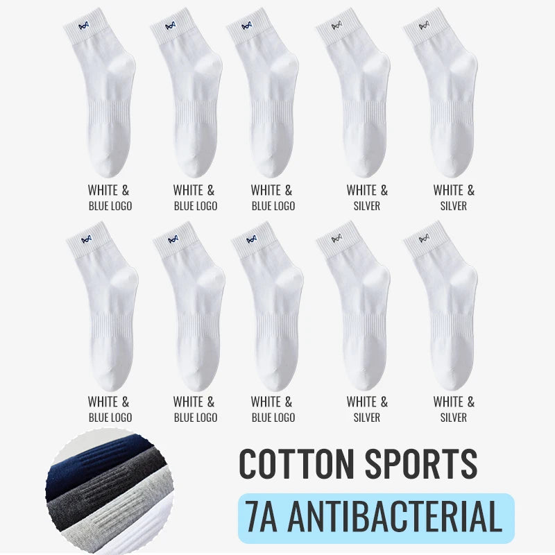 Calcetines MiiOW antibacterianos y antiolor, 100 % algodón puro, para hombre, de vestir, de negocios, largos, de color liso, transpirables, deportivos.