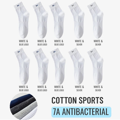 Calcetines MiiOW antibacterianos y antiolor, 100 % algodón puro, para hombre, de vestir, de negocios, largos, de color liso, transpirables, deportivos.