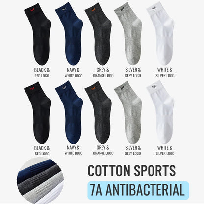 Calcetines MiiOW antibacterianos y antiolor, 100 % algodón puro, para hombre, de vestir, de negocios, largos, de color liso, transpirables, deportivos.