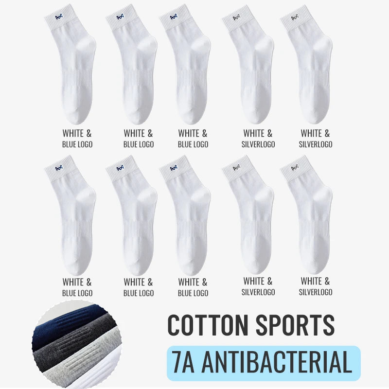 Calcetines MiiOW antibacterianos y antiolor, 100 % algodón puro, para hombre, de vestir, de negocios, largos, de color liso, transpirables, deportivos.